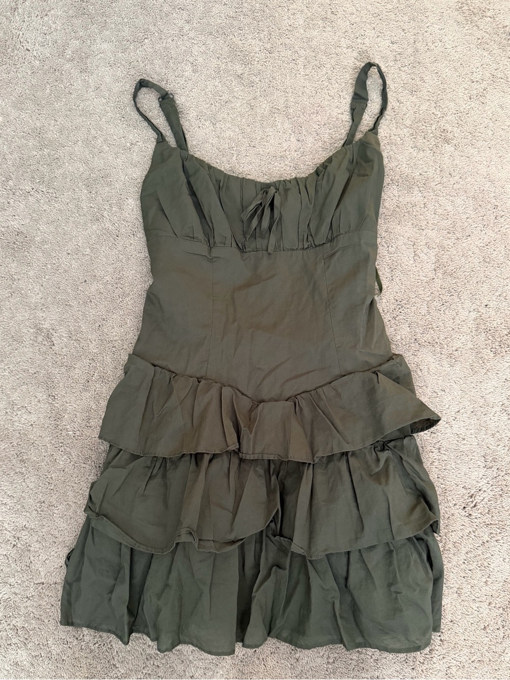 Alex & Sophia Juniors' Cotton Voile Tiered Fit & Flare Dress, Green, Size 5/6